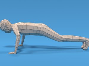 low poly kid push up 3D मॉडल