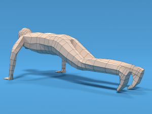 low poly kid push up 3D मॉडल