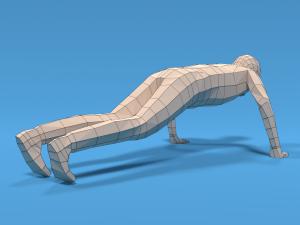 low poly kid push up 3D मॉडल