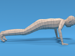low poly kid push up 3D मॉडल