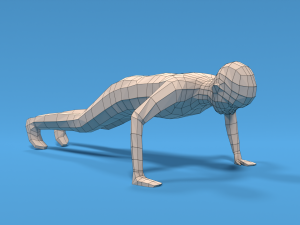 low poly kid push up 3D मॉडल
