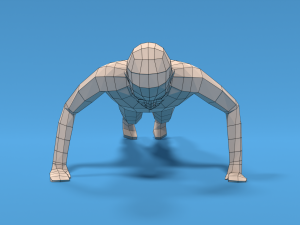 low poly kid push up 3D मॉडल