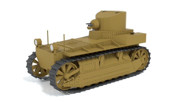 cartoon t1e1 cunningham light tank Modelo 3D .c4d .max .obj .3ds .fbx .stl .blend 
