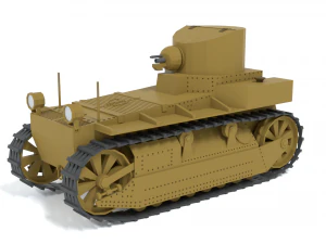 漫画の t1e1 カニンガム軽戦車 3Dモデル