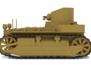 cartoon t1e1 cunningham light tank Modelo 3D