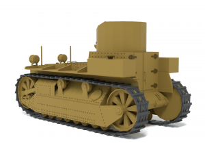cartoon t1e1 cunningham light tank Modelo 3D