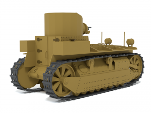 cartoon t1e1 cunningham light tank Modelo 3D