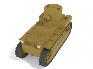 cartoon t1e1 cunningham light tank Modelo 3D