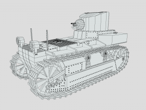 cartoon t1e1 cunningham light tank Modelo 3D