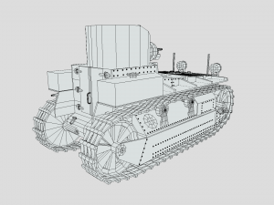 cartoon t1e1 cunningham light tank Modelo 3D
