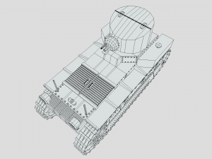 cartoon t1e1 cunningham light tank Modelo 3D