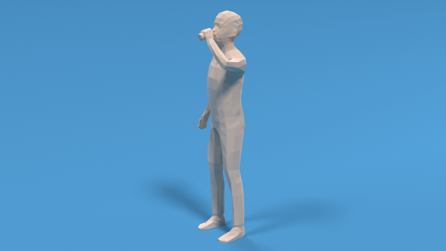 low poly kid drinking soda Model 3D .c4d .max .obj .3ds .fbx .stl .blend 