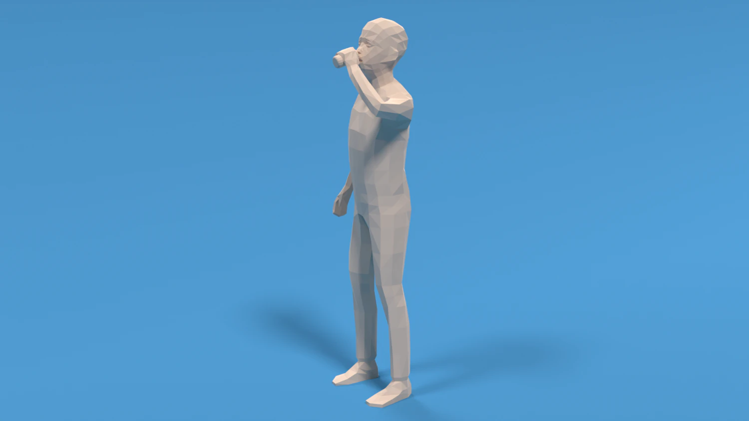 low poly kid drinking soda 3D Model .c4d .max .obj .3ds .fbx .stl .blend 
