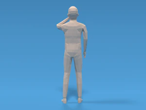 low poly kid drinking soda 3D Model
