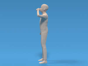 low poly kid drinking soda Model 3D