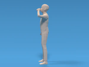 low poly kid drinking soda 3D Model