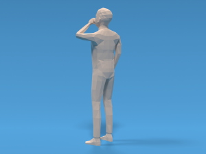 low poly kid drinking soda Model 3D