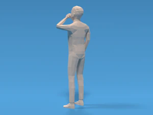 low poly kid drinking soda 3D Model