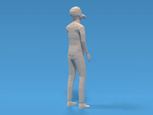 low poly kid drinking soda 3D Model