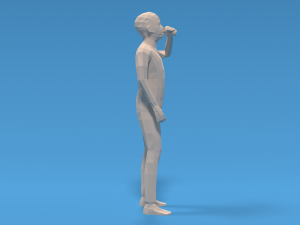 low poly kid drinking soda Model 3D