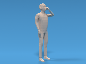low poly kid drinking soda Model 3D