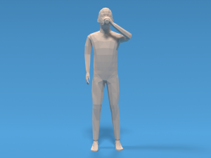 low poly kid drinking soda Model 3D