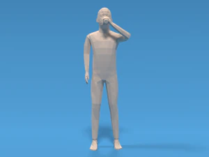 low poly kid drinking soda 3D Model