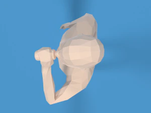 low poly kid drinking soda 3D Model