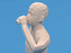low poly kid drinking soda Model 3D