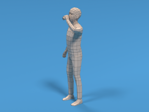 low poly kid drinking soda Model 3D