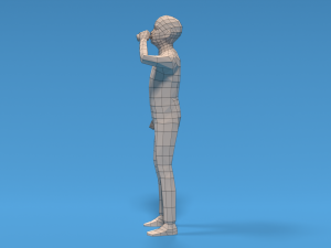 low poly kid drinking soda Model 3D