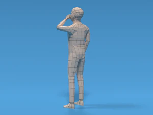 low poly kid drinking soda 3D Model