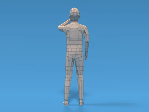 low poly kid drinking soda 3D Model