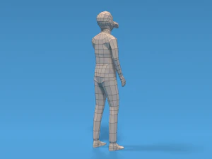 low poly kid drinking soda 3D Model