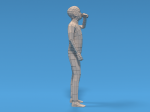 low poly kid drinking soda Model 3D