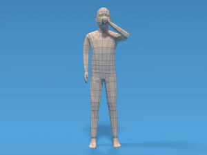 low poly kid drinking soda 3D Model