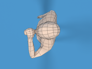 low poly kid drinking soda Model 3D