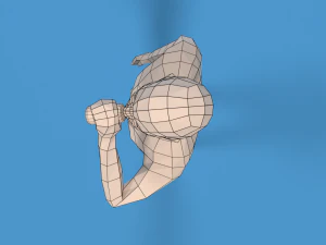 low poly kid drinking soda 3D Model