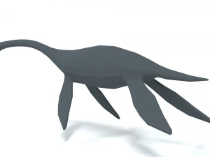 low poly cartoon plesiosaurus dinosaur 3D Model