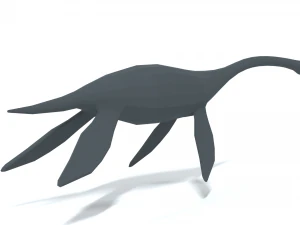 low poly cartoon plesiosaurus dinosaur 3D Model
