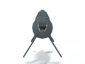 low poly cartoon plesiosaurus dinosaur 3D Model