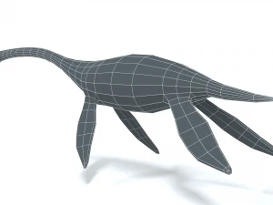 low poly cartoon plesiosaurus dinosaur 3D Model