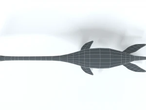 low poly cartoon plesiosaurus dinosaur 3D Model