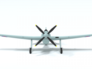low poly cartoon fairey spearfish wwii airplane 3D Model