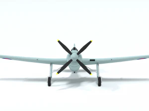 low poly cartoon fairey spearfish wwii airplane 3D Model