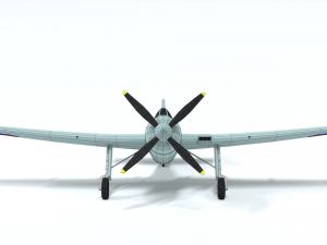 low poly cartoon fairey spearfish wwii airplane 3D Model