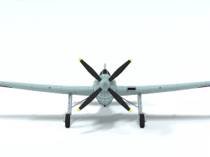 low poly cartoon fairey spearfish wwii airplane 3D Model