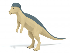 low poly cartoon pachycephalosaurus dinosaur 3D Model