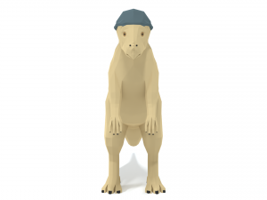 low poly cartoon pachycephalosaurus dinosaur Modelo 3D