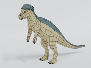 low poly cartoon pachycephalosaurus dinosaur Modelo 3D